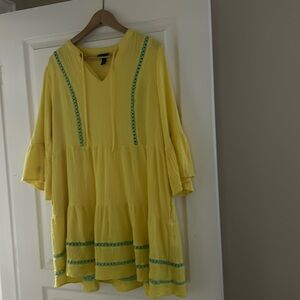 Yellow mini baby doll dress